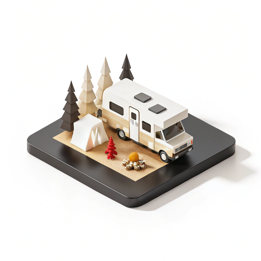 Cruisin' & Campfires logo featuring campfire and RV elements